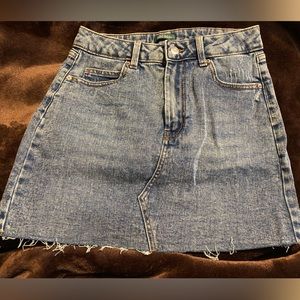 dark wash blue skirt